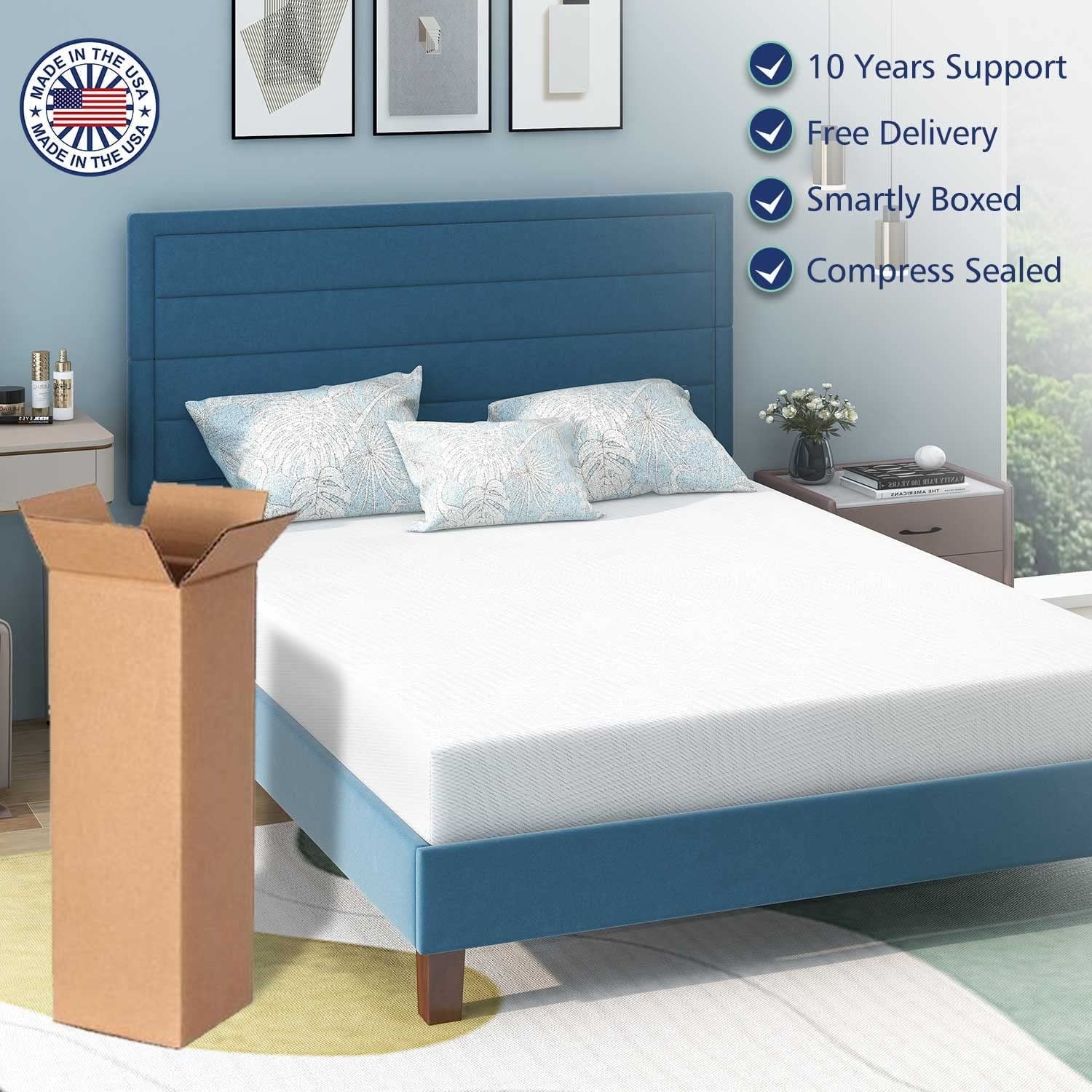 6" Twin XL Mattress - Memory Foam Mattress 5-Layer Comfort Supportive Medium-Firm Mattress in a Box with Breathable Cover, Made in USA, Certipur-Us Certified for Single Bed Guest Room