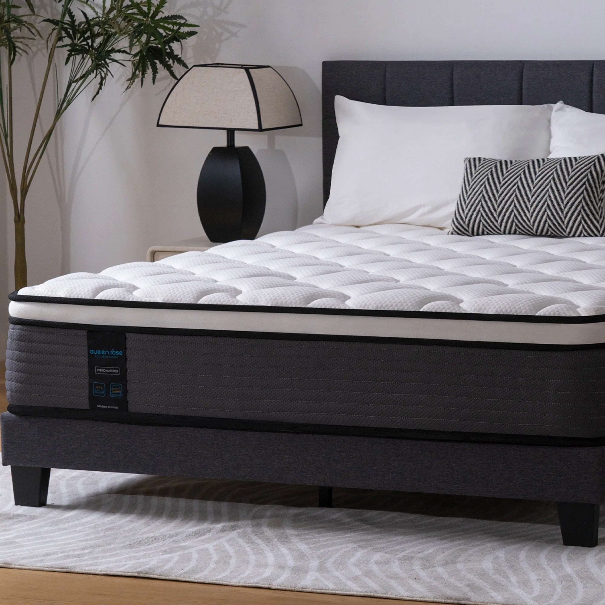 12'' Queen Hybrid Mattress,  Hybrid Firm Mattress in a Box with Gel Memory Foam, Individually Wrapped Pocket Coils Innerspring, Pressure-Relieving and Supportive, Mattress Queen Size